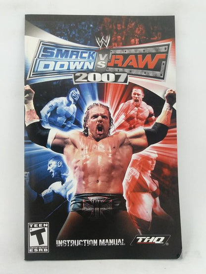 PS2 WWE SMACKDOWN VS RAW 2007 INSTRUCTION BOOKLET BILINGUAL