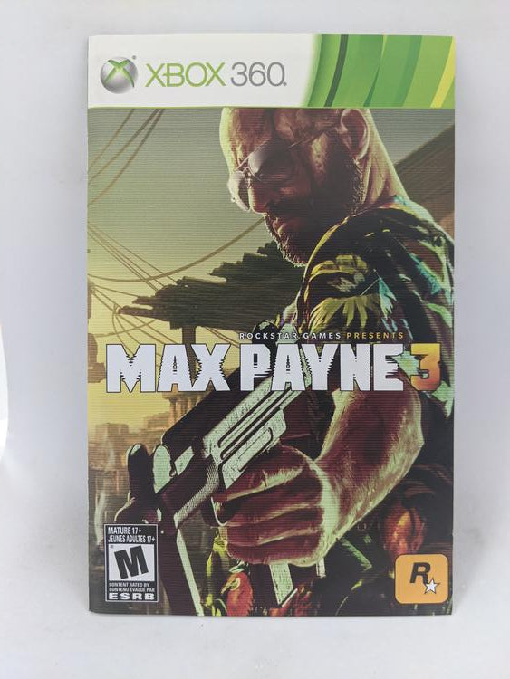 X360 MAX PAYNE 3 INSTRUCTION BOOKLET BILINGUAL