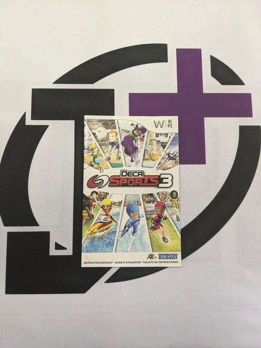 WII DECA SPORTS 3 INSTRUCTION BOOKLET TRILINGUAL (usagé)