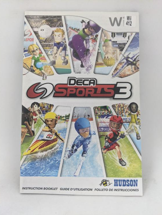 WII DECA SPORTS 3 INSTRUCTION BOOKLET TRILINGUAL (usagé)