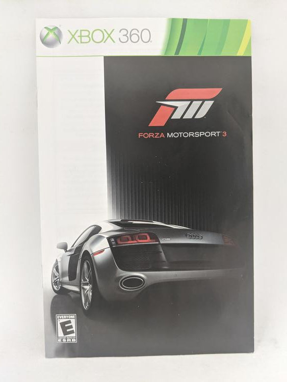 X360 FORZA MOTORSPORT 3 INSTRUCTION BOOKLET ENGLISH (usagé)