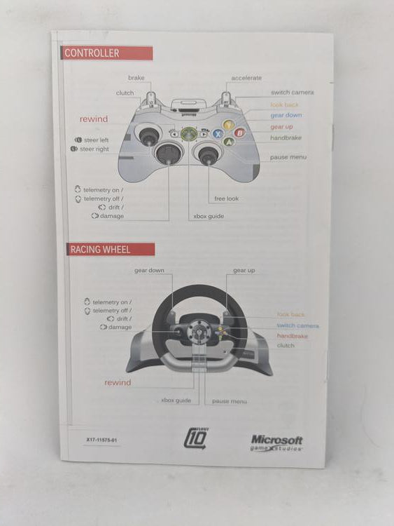 X360 FORZA MOTORSPORT 3 INSTRUCTION BOOKLET ENGLISH (usagé)