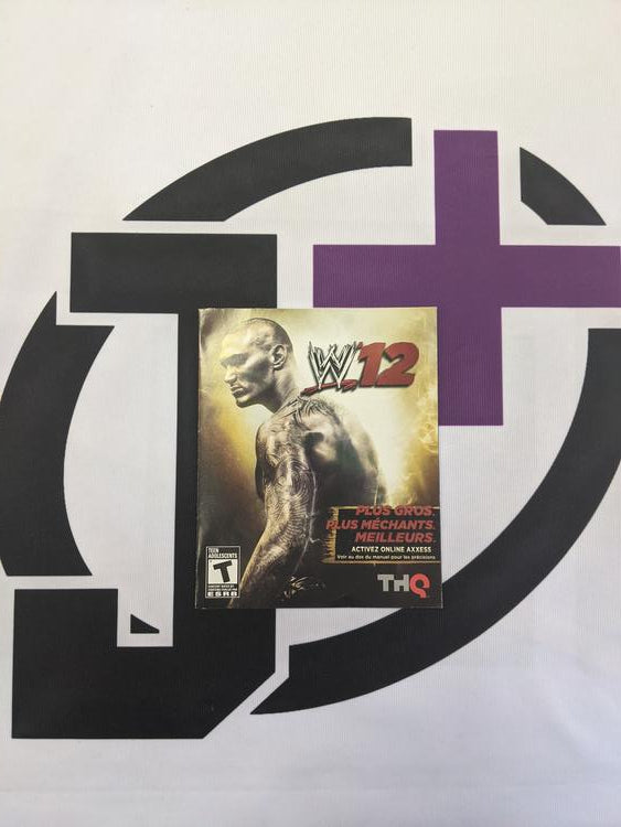 PS3 WWE 12 INSTRUCTION BOOKLET (usagé)