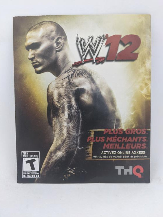 PS3 WWE 12 INSTRUCTION BOOKLET (usagé)