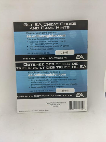 PS3 FIGHT NIGHT ROUND 4 INSTRUCTION BOOKLET BILINGUAL (usagé)