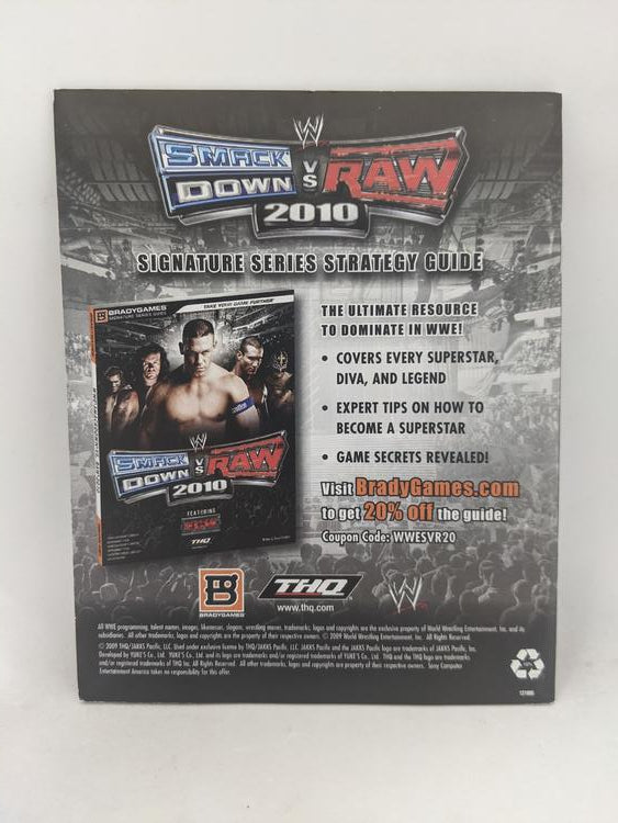 PS3 WWE SMACKDOWN VS RAW 2010 INSTRUCTION BOOKLET BILINGUAL