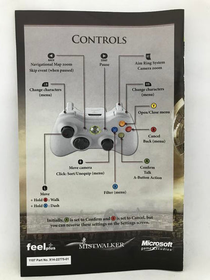 X360 LOST ODYSSEY INSTRUCTION BOOKLET ENGLISH