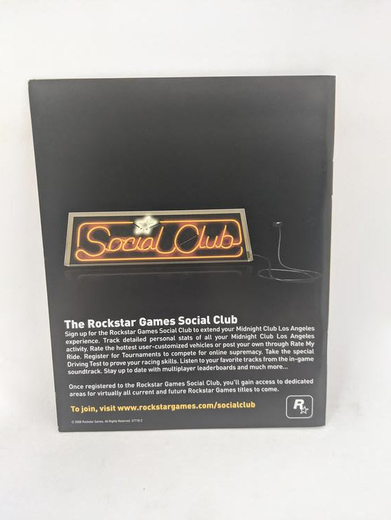 PS3 MIDNIGHT CLUB LOS ANGELES INSTRUCTION BOOKLET ENGLISH
