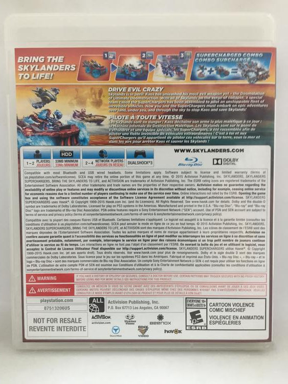 SKYLANDERS SUPERCHARGERS GAME ONLY (WITH BOX) (usagé)