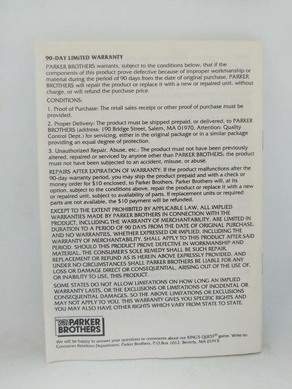 KING'S QUEST: QUEST FOR THE CROWN (COMPLETE IN BOX)