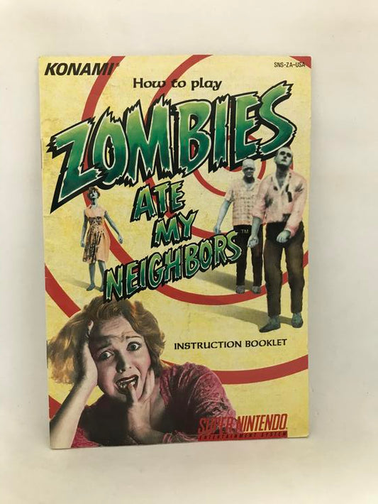 SNES ZOMBIES ATE MY NEIGHBORS INSTRUCTION BOOKLET ENGLISH (usagé)
