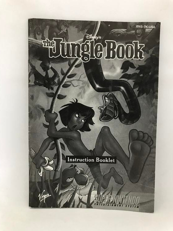 SNES THE JUNGLE BOOK INSTRUCTION BOOKLET ENGLISH