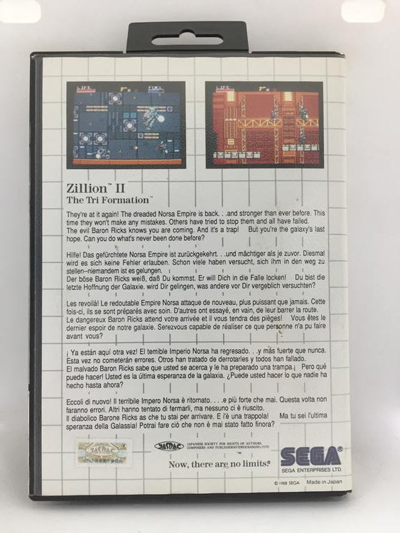 ZILLION II THE TRI FORMATION (COMPLETE IN BOX)