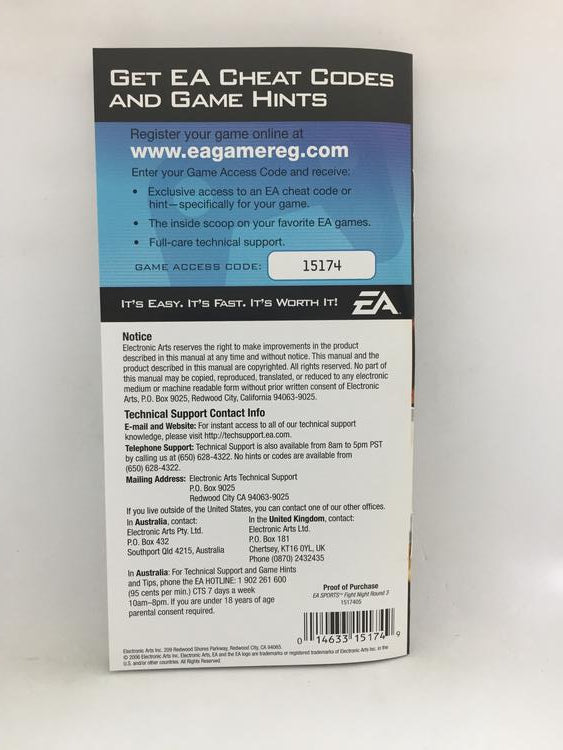 FIGHT NIGHT ROUND 3 (COMPLETE IN BOX) (usagé)