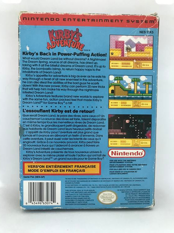 NES Kirby's Adventure (Box Only)