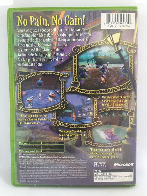 XBOX VOODOO VINCE (BOX ONLY) (used)