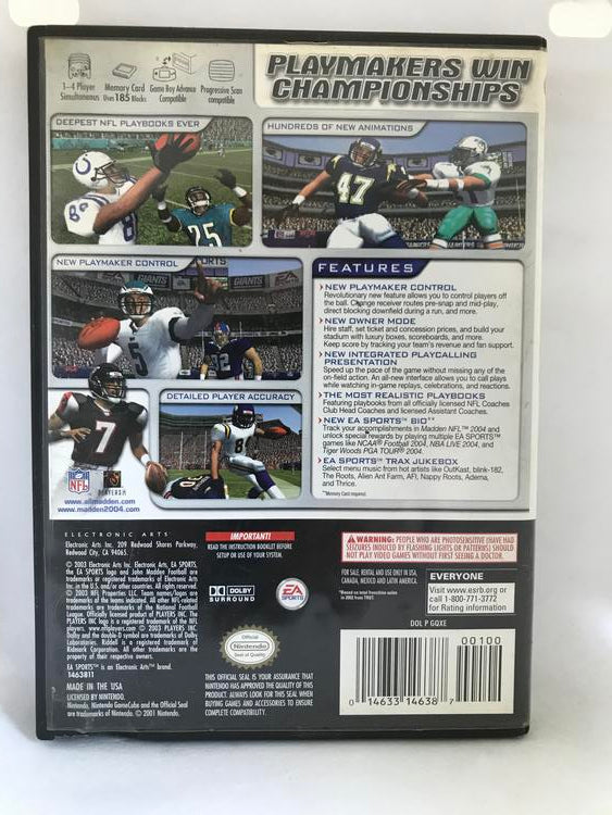 MADDEN NFL 2004 (WITH BOX) (usagé)