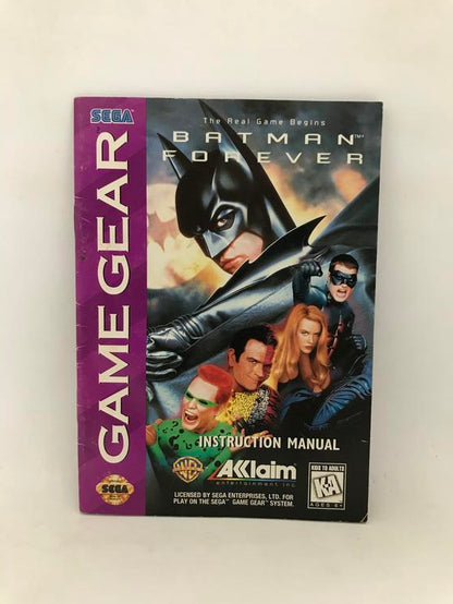 SGG BATMAN FOREVER INSTRUCTION BOOKLET ENGLISH