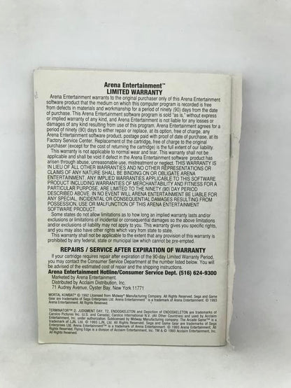SGG MORTAL KOMBAT INSTRUCTION BOOKLET ENGLISH