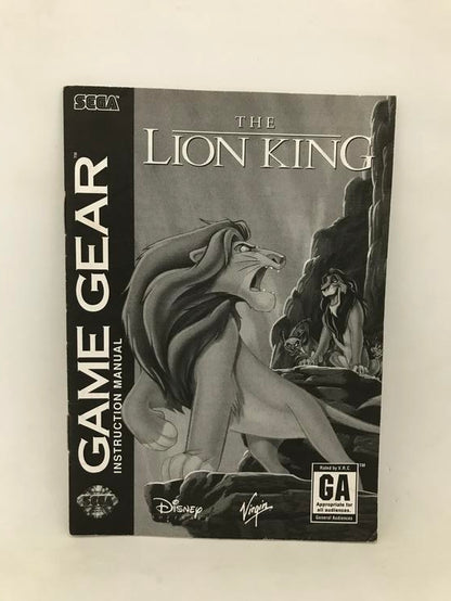 SGG THE LION KING INSTRUCTION BOOKLET ENGLISH