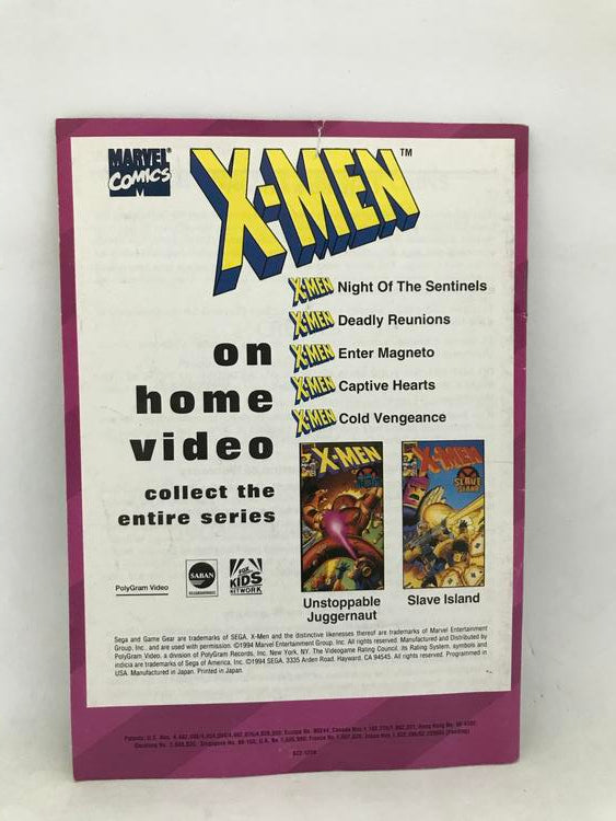 SGG X-MEN INSTRUCTION BOOKLET ENGLISH
