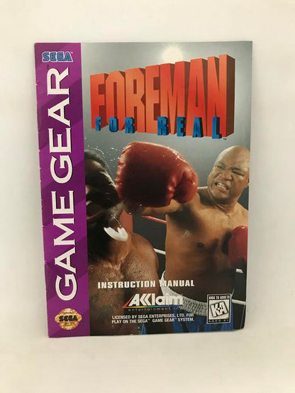 SGG FOREMAN FOR REAL INSTRUCTION BOOKLET ENGLISH