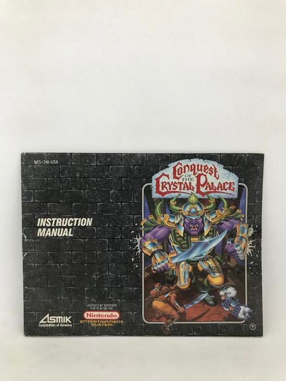 NES CONQUEST OF THE CRYSTAL PALACE INSTRUCTION BOOKLET ENGLISH