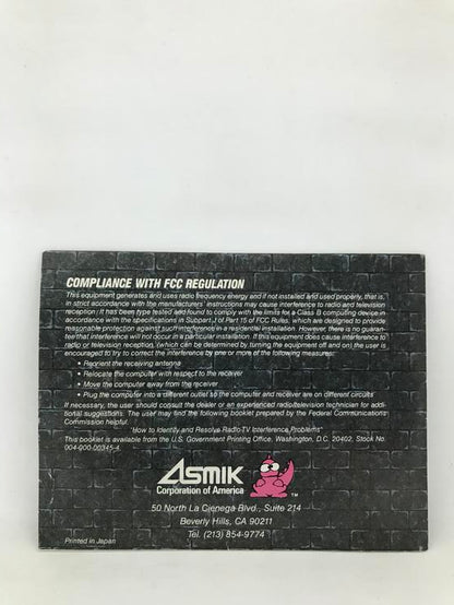 NES CONQUEST OF THE CRYSTAL PALACE INSTRUCTION BOOKLET ENGLISH