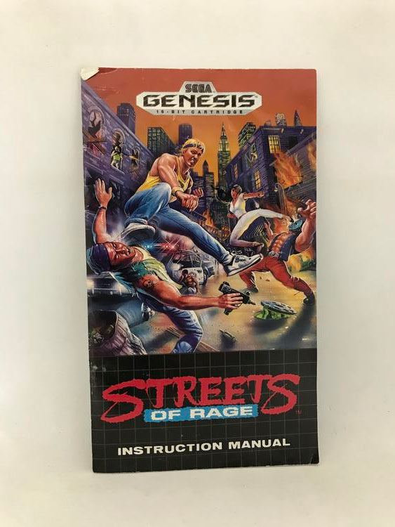 GEN STREETS OF RAGE INSTRUCTION BOOKLET ENGLISH