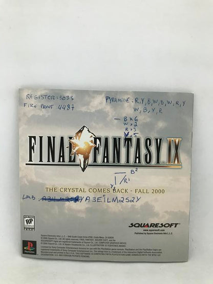 PS1 PARASITE EVE II INSTRUCTION BOOKLET ENGLISH