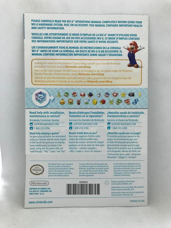 WIIU MARIO KART 8 INSTRUCTION BOOKLET ENGLISH (usagé)