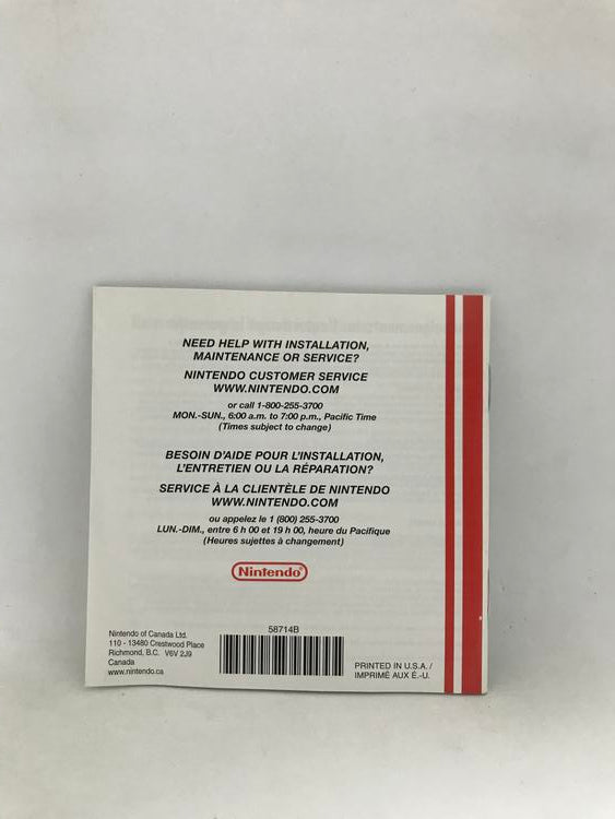 NDS MARIO KART DS INSTRUCTION BOOKLET BILINGUAL