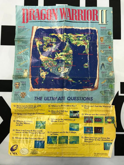 NES DRAGON WARRIOR II MAP CHART ULTIMATE QUESTION (usagé)