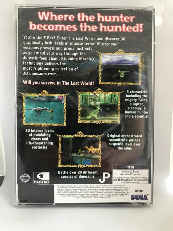 SEGA SATURN THE LOST WORLD JURASSIC PARK (COMPLETE IN BOX) (usagé)