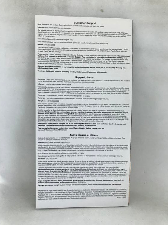 TRANSFORMERS REVENGE OF THE FALLEN (COMPLETE IN BOX) (usagé)