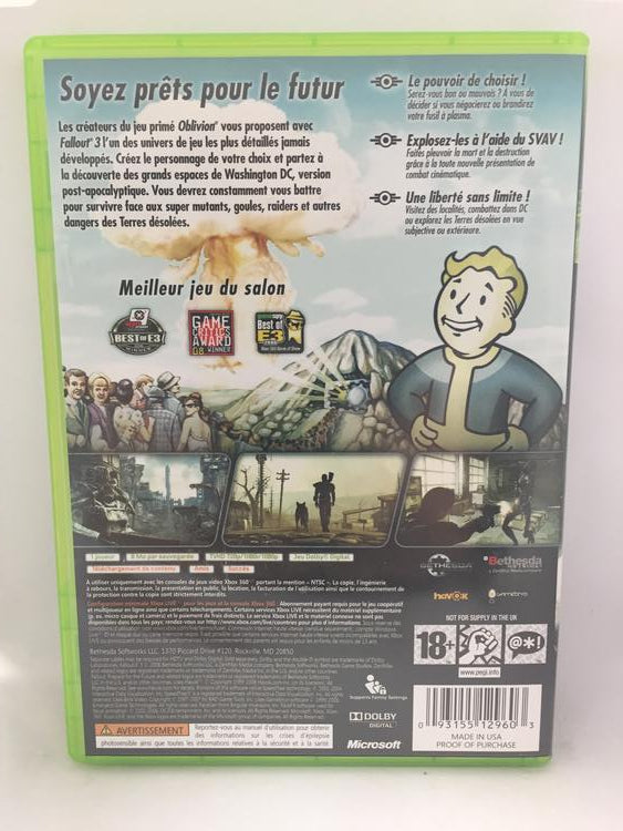 FALLOUT 3 FRENCH (COMPLETE IN BOX) (usagé)