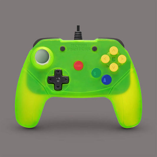 CONTROLLER WIRED XTREME GREEN BRAWLER RETRO FIGHTERS (N64)