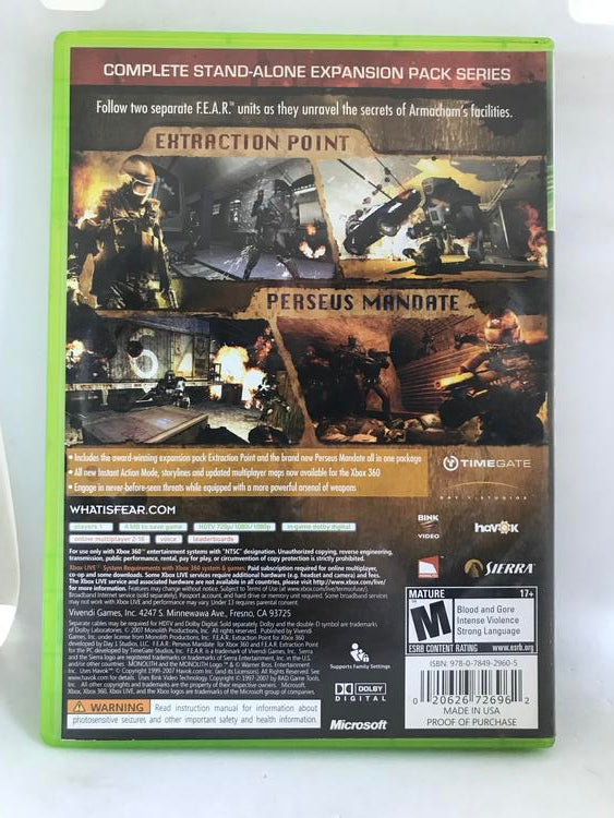 F.E.A.R. FILES (COMPLETE IN BOX)