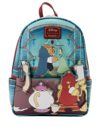 LOUNGEFLY BEAUTY & THE BEAST LIBRARY SCENE BACKPACK (usagé)