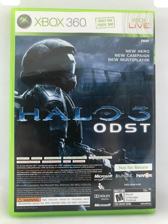 FORZA MOTORSPORT 3 AND HALO 3 ODST (COMPLETE IN BOX)