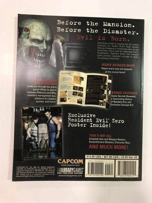 HINT BOOK RESIDENT EVIL ZERO