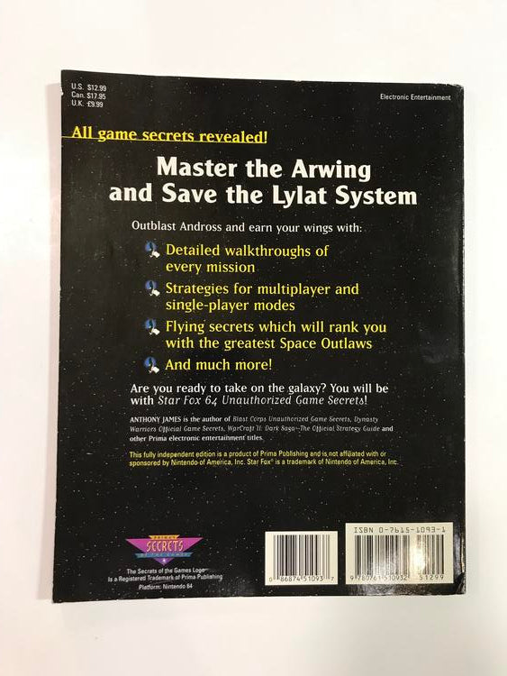 HINT BOOK STAR FOX 64 PRIMA'S
