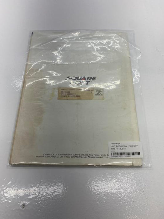 HINT BOOK FINAL FANTASY MYSTIC QUEST