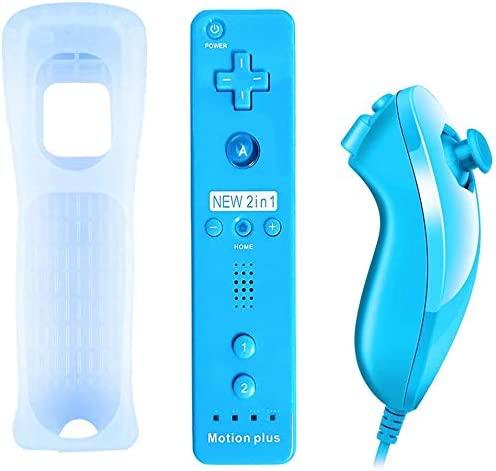 CONTROLLER REMOTE MOTION PLUS & NUNCHUK BLUE BUNDLE JOBBER (Wii)