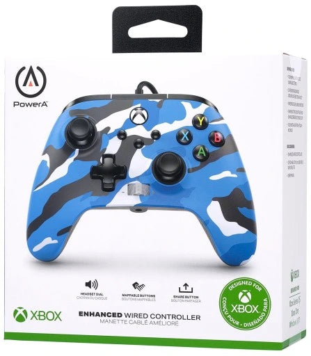 CONTROLLER ENHANCED WIRED BLUE CAMO POWERA (XBOX SERIES / XBOX ONE)