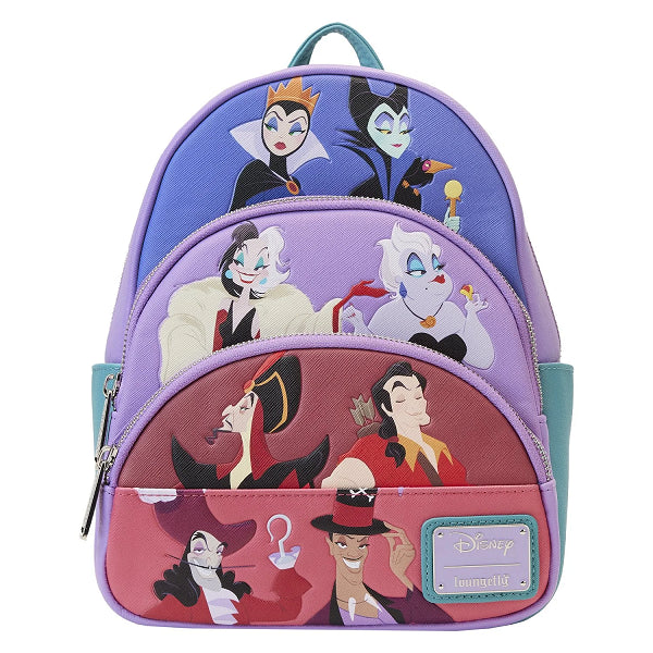 LOUNGEFLY DISNEY VILLAINS TRIPLE POCKET BACKPACK (usagé)