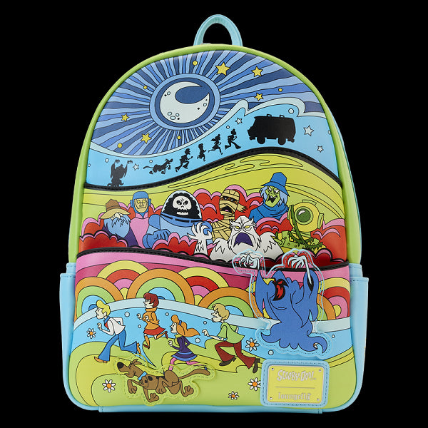 LOUNGEFLY SCOOBY DOO PSYCHEDELIC MONSTER BACKPACK (usagé)