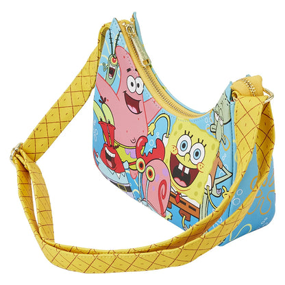 LOUNGEFLY NICKELODEON SPONGEBOB GROUP SHOT CROSSBODY BAG (usagé)