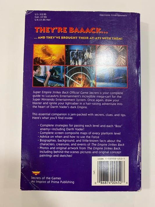 HINT BOOK STAR WARS THE EMPIRE STRIKES BACK OFFICIAL GAME SECRETS (usagé)