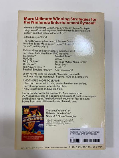 HINT BOOK ULTIMATE UNAUTHORIZED NINTENDO GAME STRATEGIES 2 (usagé)